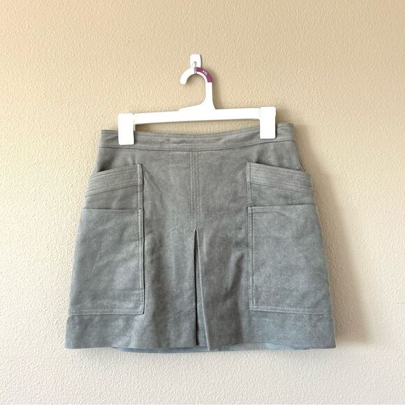 BCBGMaxAzria Gray Suede Mini Skirt - Picture 1 of 5